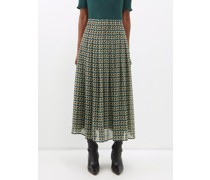 Zinnia Pleated Recycled-fibre Maxi Skirt