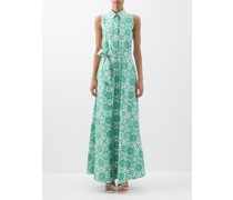 Paloma Tile-print Cotton-poplin Shirt Dress