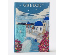 Greece Embroidered Book Clutch Bag