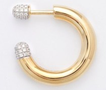 Tube Small Diamond & 9kt Gold Single Earring