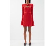 Cutout Ribbed-cotton Mini Dress