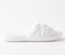Violetta Quilted Cotton-terry Slippers