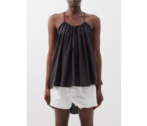 Adjustable-front Cotton-blend Cami Top