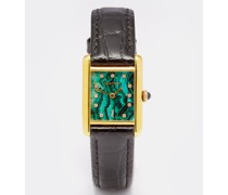 Vintage Cartier Tank Diamond & Gold Vermeil Watch