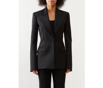 Peak-lapel Twill Blazer