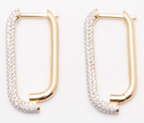 Crystal-pavé 14kt Gold-vermeil Hoop Earrings