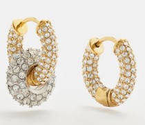 Mismatched Crystal & 24kt Gold-plated Earrings
