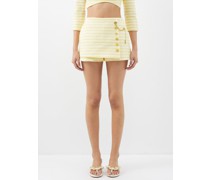 High Tide Striped Cotton-blend Skort