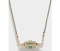 Bonheur Locket Diamond, Agate & 14kt Gold Necklace