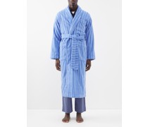 Striped Cotton-terry Bathrobe