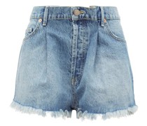 Fold Raw-hem Denim Shorts