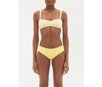 The Isla Gingham Bandeau Bikini Top