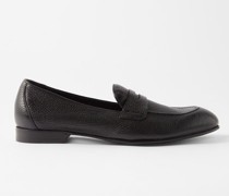 Grained-leather Penny Loafers