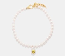 Smile Pearl & 14kt Gold-plated Necklace