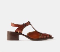 Pesca Cutout Leather Heeled Sandals