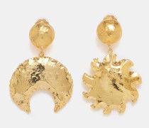 Sol Y Luna Gold-plated Clip Earrings