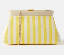 Cannes Striped-canvas Clutch Bag