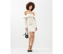 Maves Off-the-shoulder Satin Mini Dress