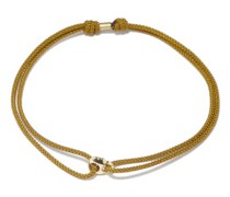 Skull 14kt Gold & Cord Bracelet