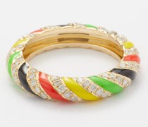 Jamaique Diamond, Enamel & 9kt Gold Ring