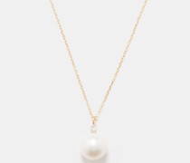 Pearl Dot Diamond & 14kt Gold Necklace