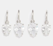 Set Of Four Diamond Girl Crystal Hoop Earrings