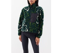 Floral-print Zipped Fleece Jacket