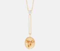 Fantasy Signet Flying Pig Diamond & Gold Necklace