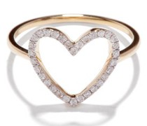 Heart Diamond & 18kt Gold Ring