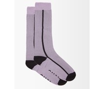 Metallic-blend Ribbed Socks