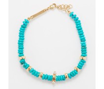 Diamond, Turquoise & 14kt Gold Bracelet