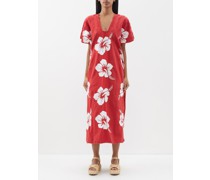 No. 155 Floral-embroidered Cotton Kaftan