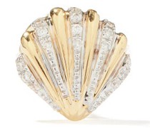 Shell Diamond & 18kt Gold Single Earring