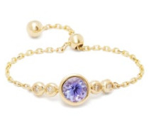 Bague chaîne en or, tanzanite et diamants December
