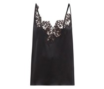 Lace-trimmed Silk-satin Cami Top