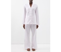 Nelson Geometric-print Cotton-voile Pyjamas