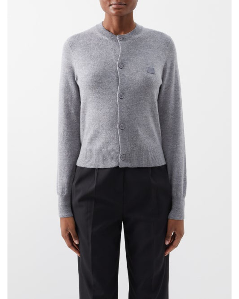 Acne Studios Damen Keva Face-patch Wool Cardigan