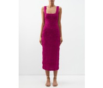 Sloan Tencel Square-neck Midi Dress