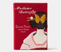 Madame Butterfly Embroidered Book Clutch Bag
