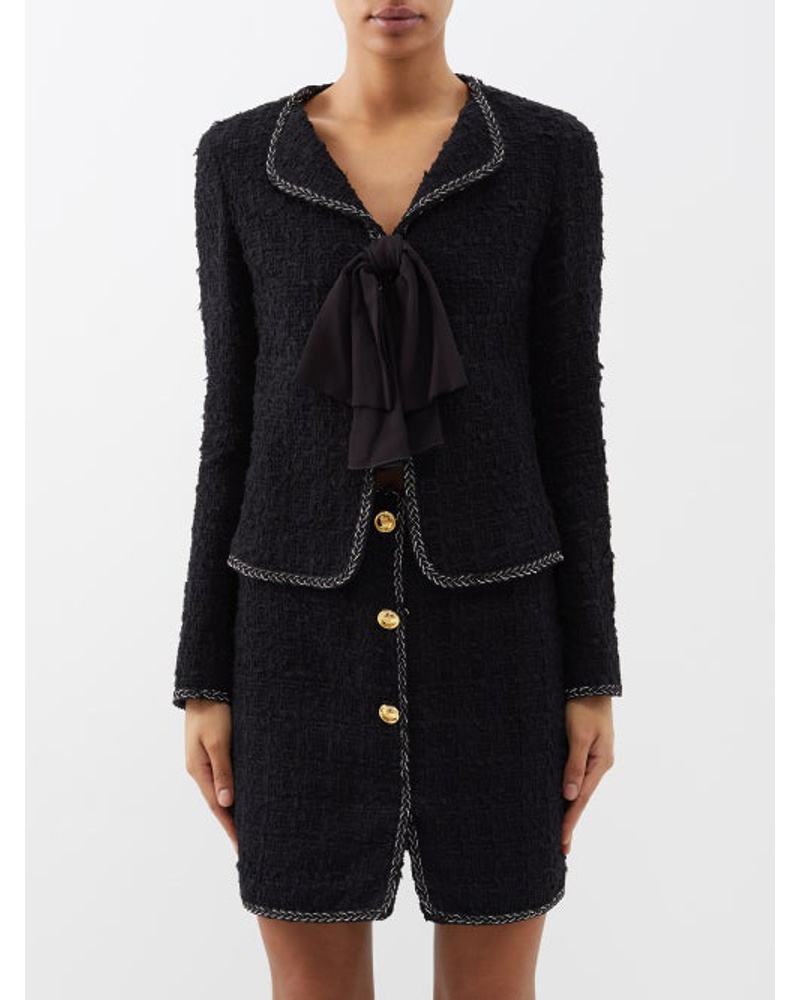 Giambattista Valli Damen Bow-front Bouclé-tweed Jacket