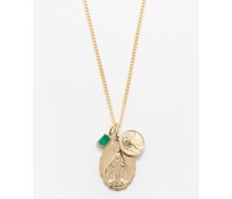 Mini Saints Trilogy Agate & Gold-vermeil Necklace