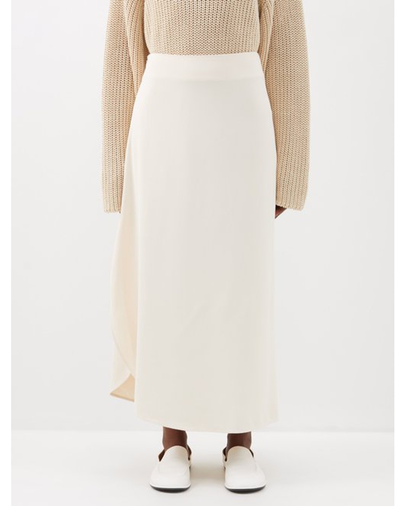 Totême Damen High-rise Side-slit Cotton-blend Midi Skirt