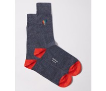 Zebra-embroidered Cotton-blend Socks
