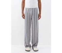 Root Striped Twill Drawstring-waist Trousers