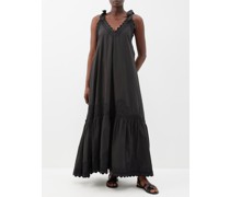 Palladio Tie-shoulder Cotton Maxi Dress