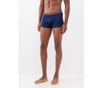 Pack Of Three Striped Cotton-blend Boxer Briefs