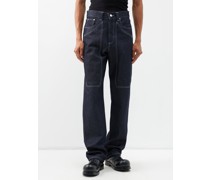 Topstitched Straight-leg Jeans