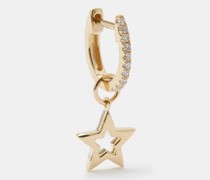 Star Diamond & 14kt Gold Single Huggie Earring