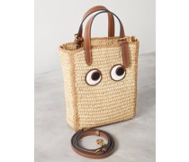Eyes Mini Raffia Tote Bag