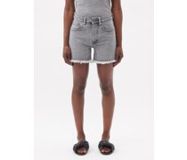 Comet Mid-rise Long Organic-cotton Denim Shorts